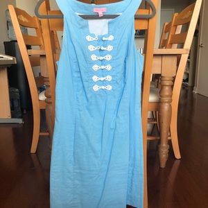 LILLY PULITZER Solid Blue Dress Sz 8